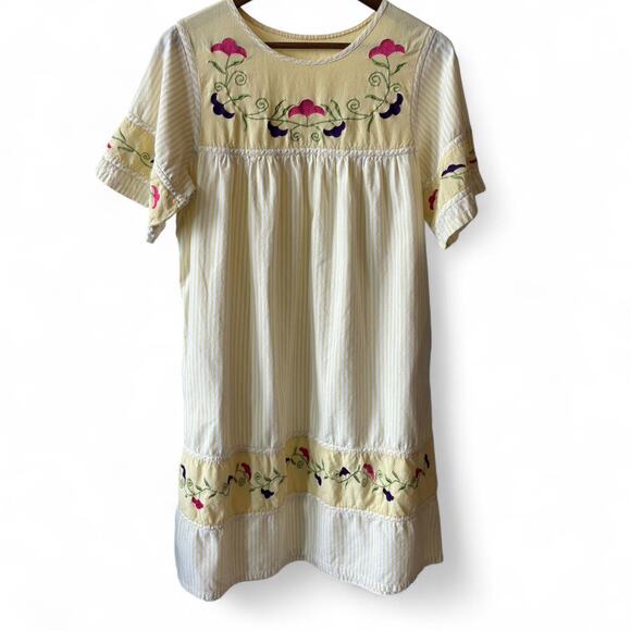 Vintage Embroidered Cotton Peasant Dress – Size M - Picture 3 of 6